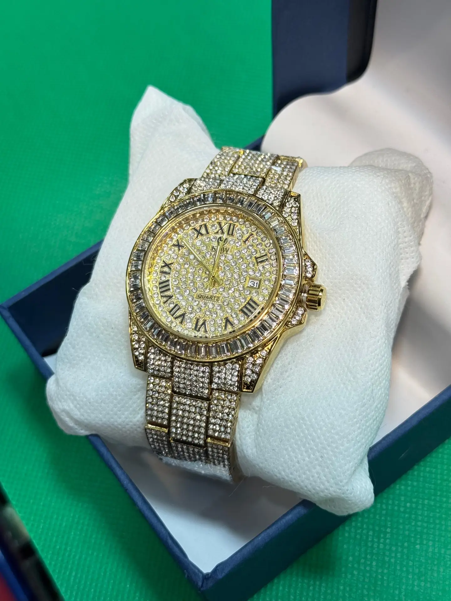 Gold & Silver Diamond Watch with Date - Image 3