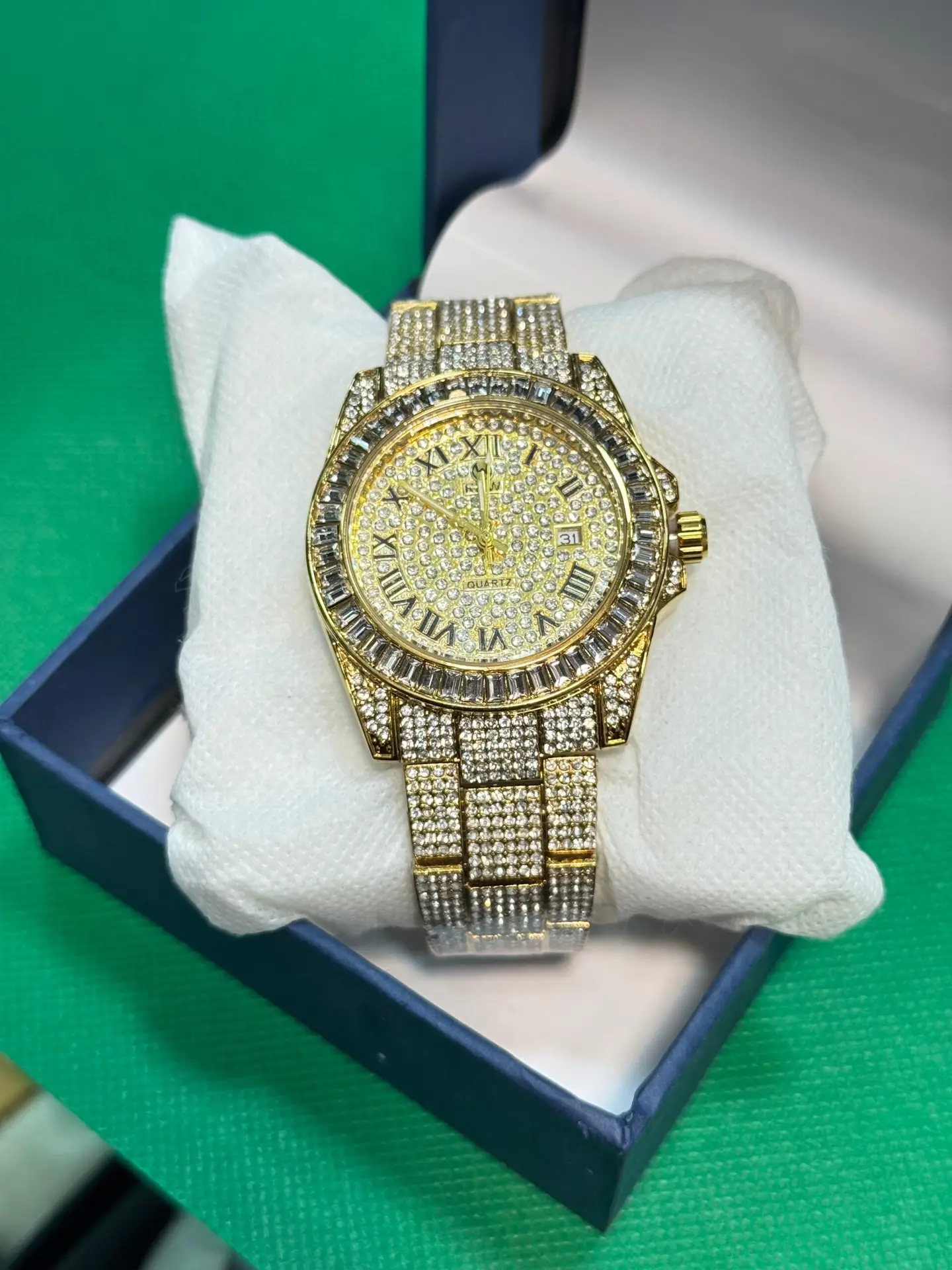 Gold & Silver Diamond Watch with Date - Image 4