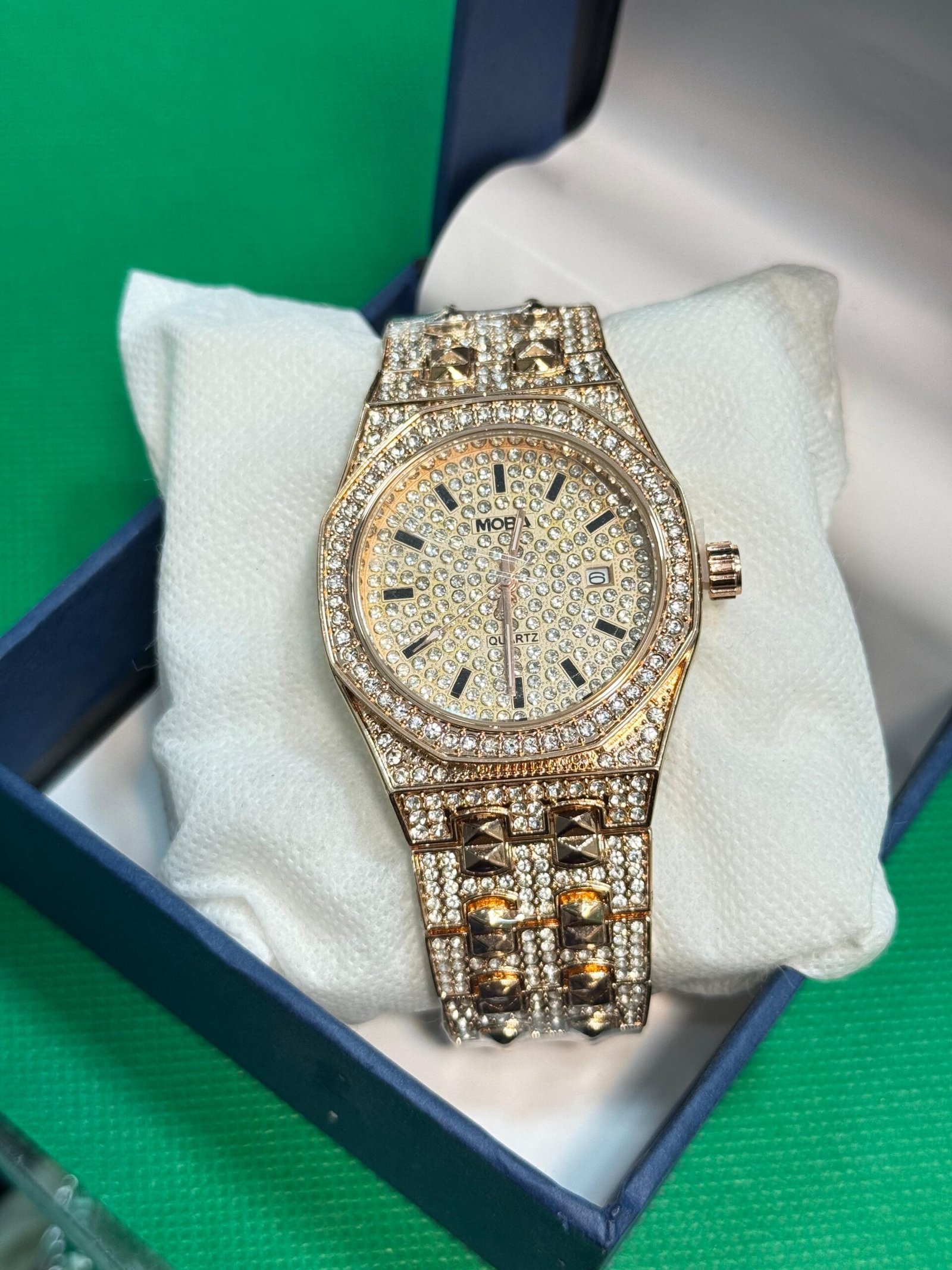 MOBA Luxury Iced Out Rose Gold Men's Watch - Image 3