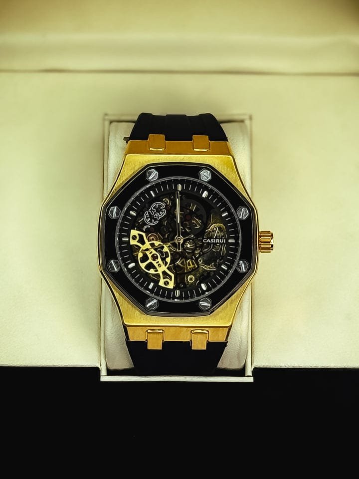 Casirui Gold Skeleton Automatic Luxury Men's Watch - Image 2