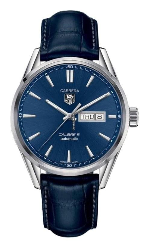 TAG Heuer Carrera Calibre 5 Day-Date Blue Dial Watch